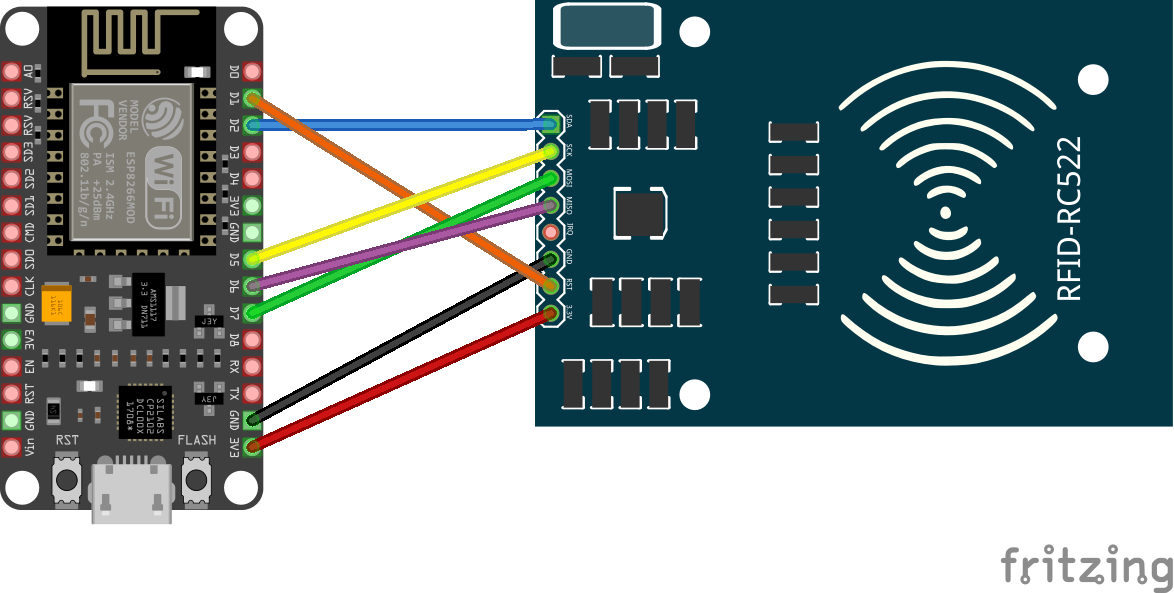 ESP8266 and RC522 Pinout